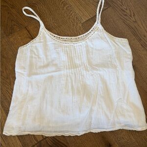 White Cotton Dainty Flowy Coquette Camisole Top Hinge